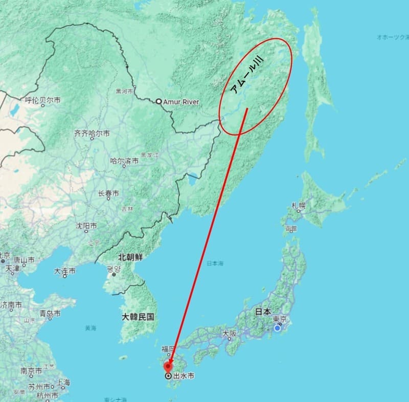 ナベツルの繁殖地と渡り飛行